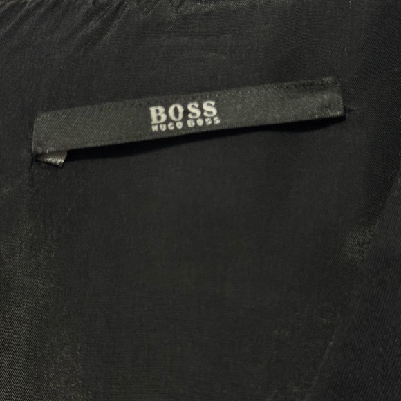 041 HUGO BOSS Tailored Diotta V-Neck Wool Sheath Dress, Black Sz 12 - Picture 5 of 9